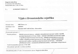 Výpis z živnostenského rejstříku